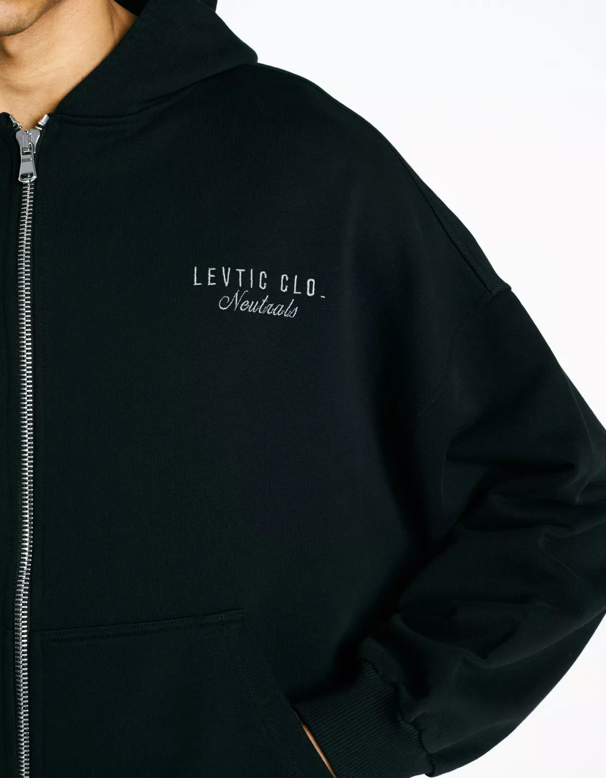 Neutrals Zip Hoodie - Black