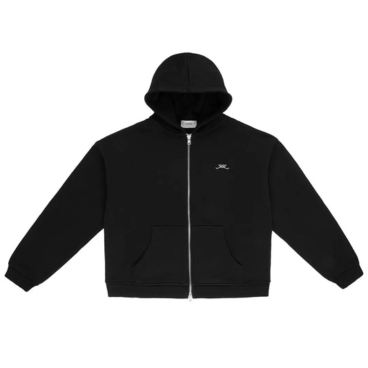Initial Pin Zip Hoodie