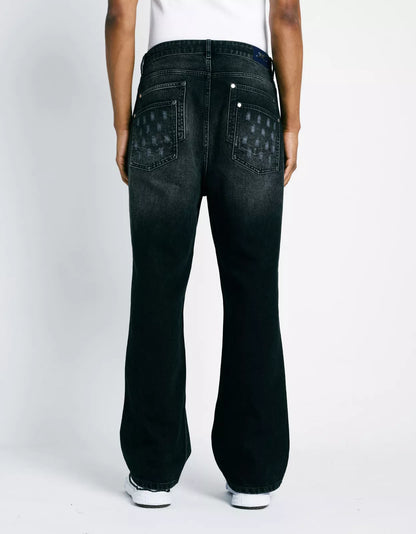 Double Pocket Jeans- Washed Black