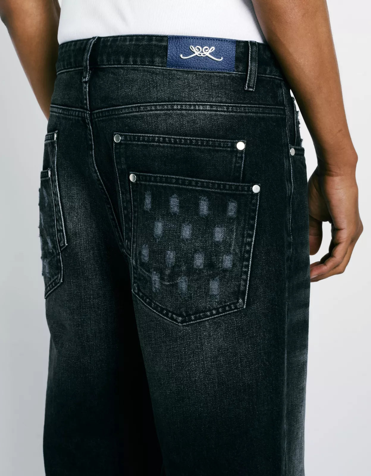 Double Pocket Jeans- Washed Black